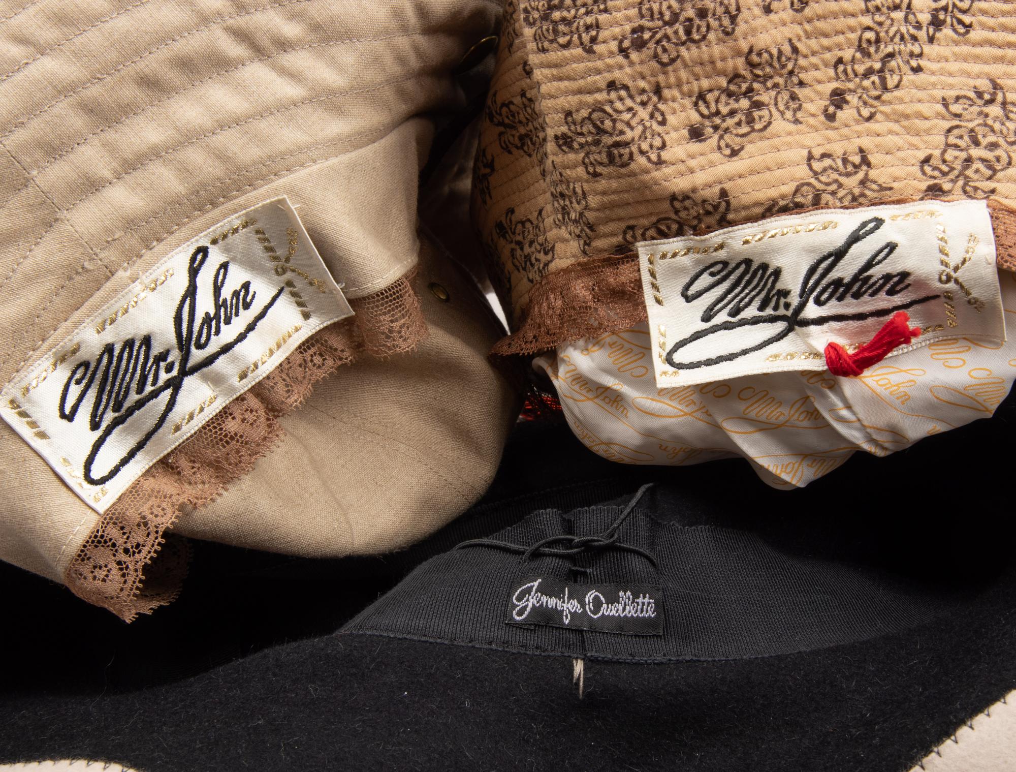 Five Vintage Hats & One Matching Scarf, 1950-70s