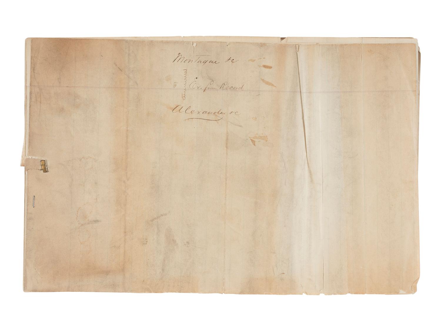 [MAPS & ATLASES]. Manuscript survey report and map of a Virginia estate, August 1872.