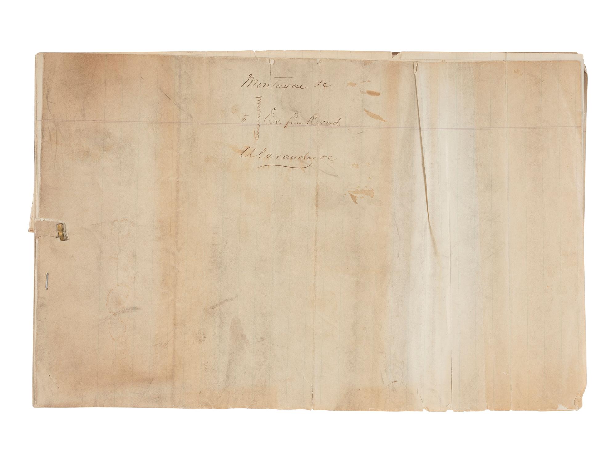 [MAPS & ATLASES]. Manuscript survey report and map of a Virginia estate, August 1872.