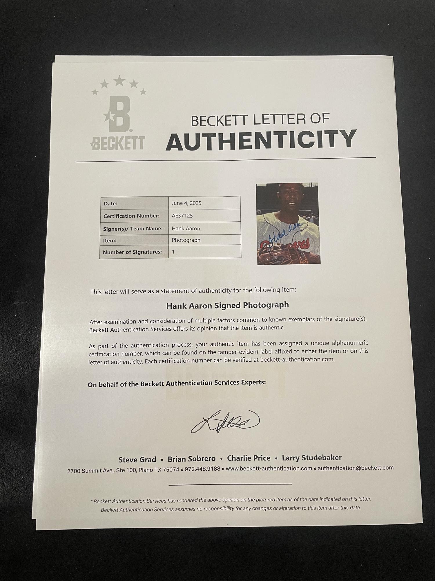 A Large Collection of Baseball Hall of Fame and Notable Signed Photographs (Beckett Authentication Services)