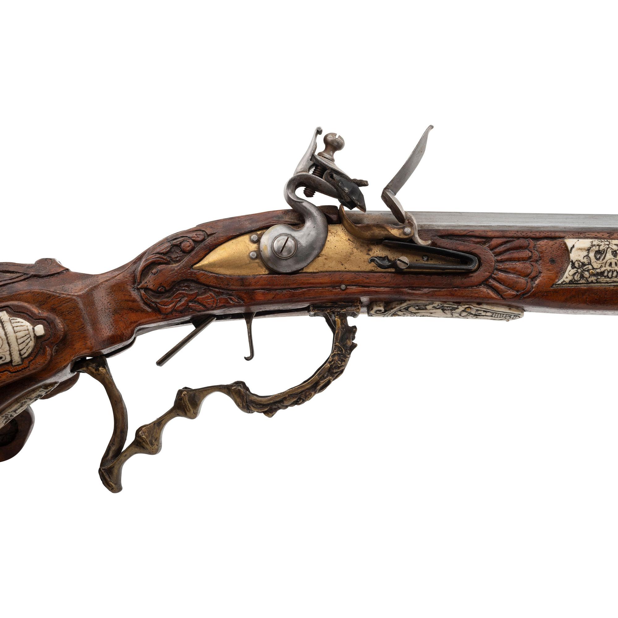Contemporary Flintlock Rifle with Venus and Adonis Motifs