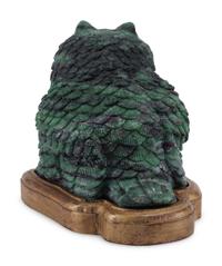 A Continental Carved Ruby Zoisite Model of an Owl
