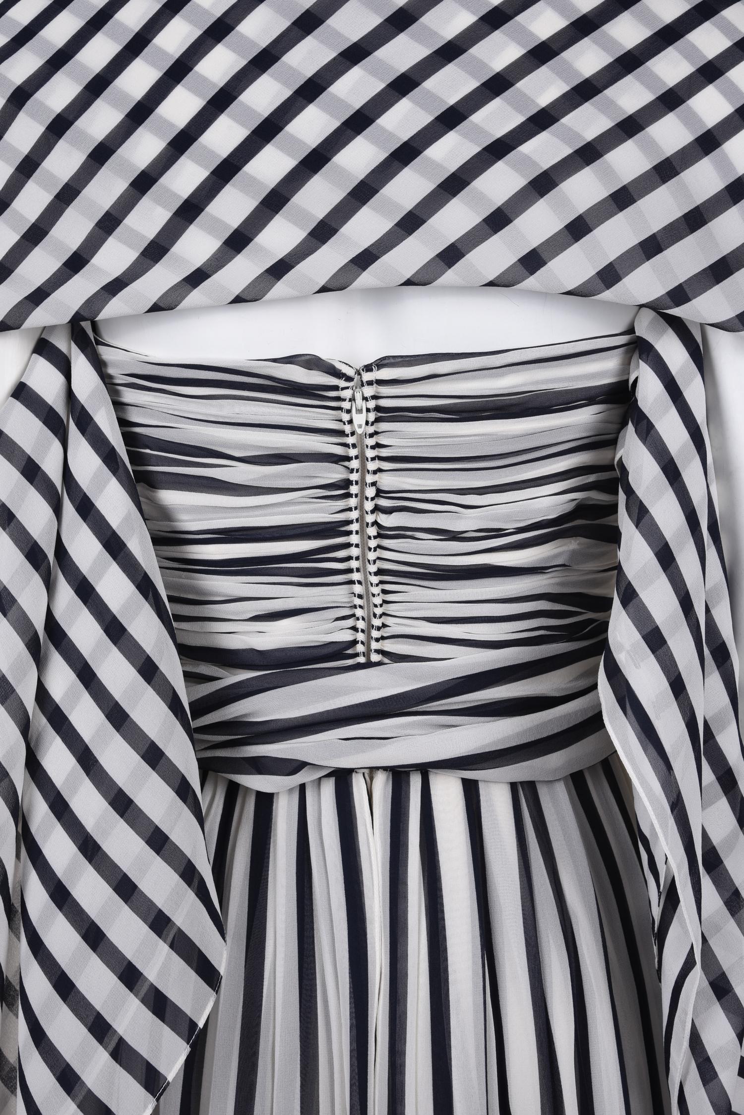 Oscar de la Renta Striped Strapless Jumpsuit, 1978-80