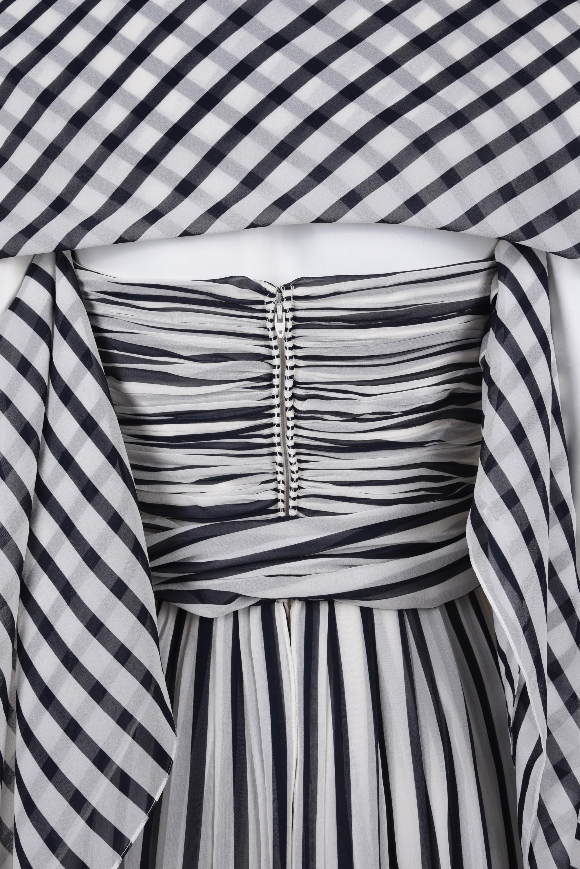 Oscar de la Renta Striped Strapless Jumpsuit, 1978-80