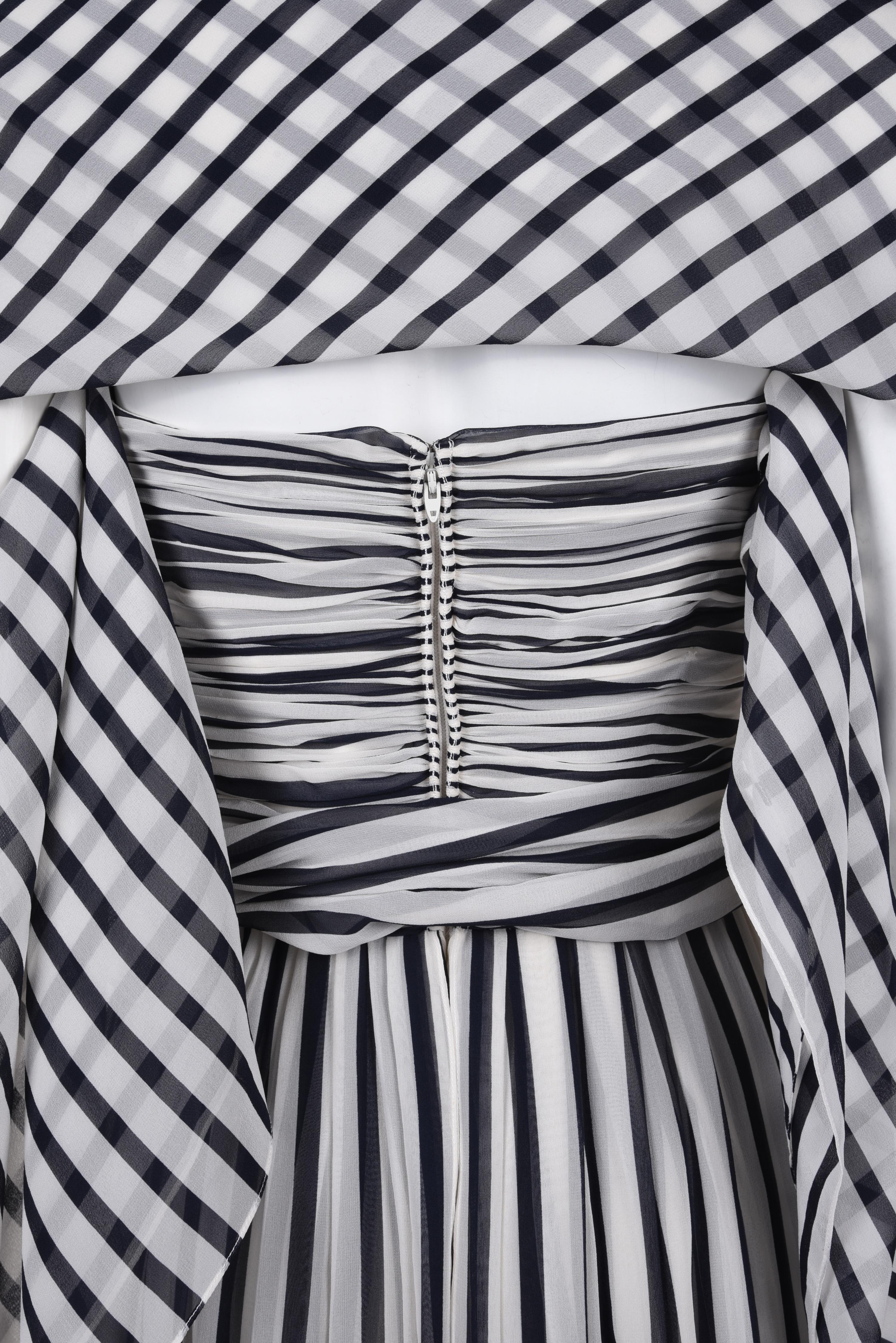 Oscar de la Renta Striped Strapless Jumpsuit, 1978-80