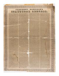 HARRISON, William Henry (1773-1841). President Harrison's Inaugural Address. Baltimore: J. Murphy, n.d. [4 March 1841].