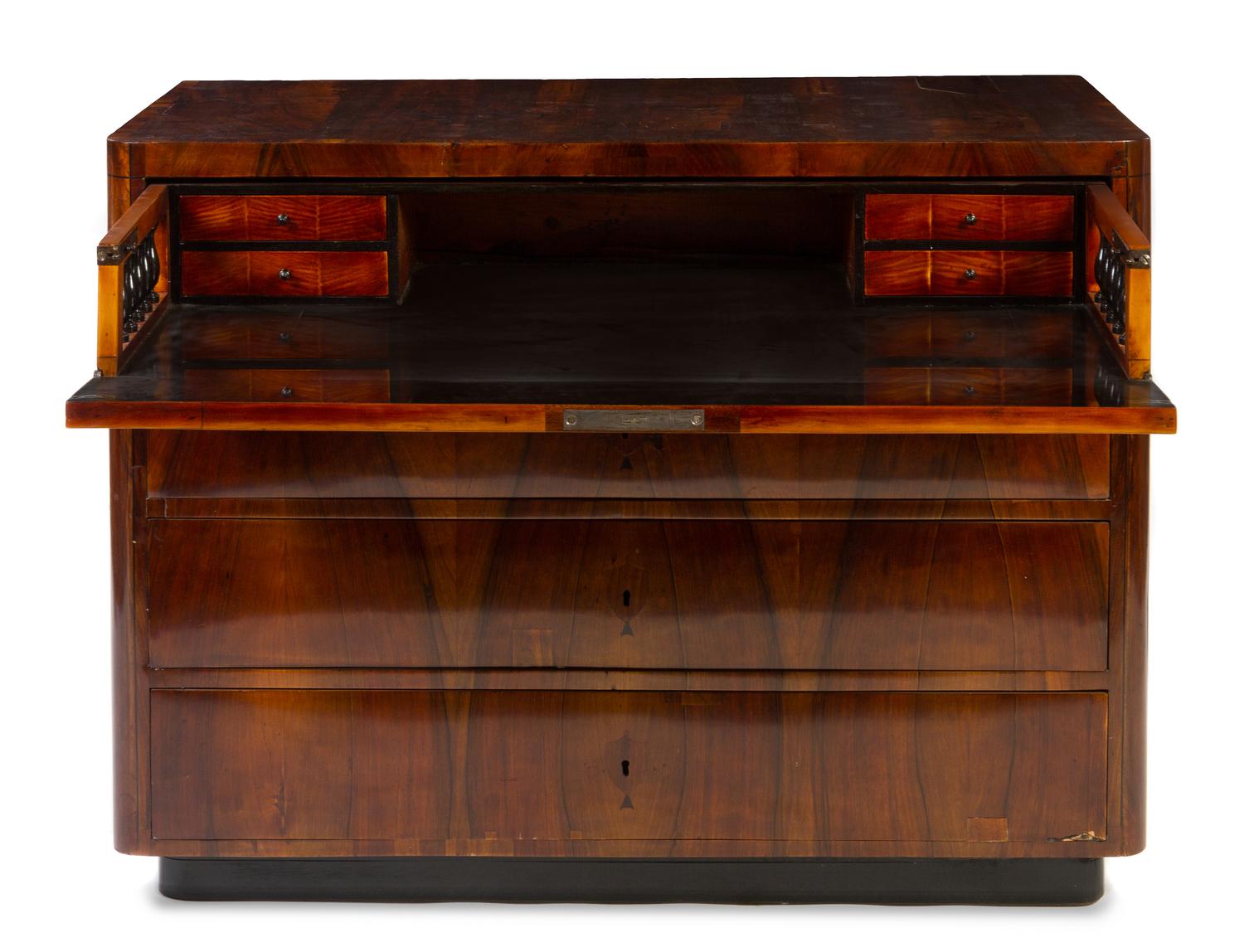 A Biedermeier Butler's Secretary Height 36 1/2 x width 48 1/2 x depth 24 inches. — 19TH CENTURY