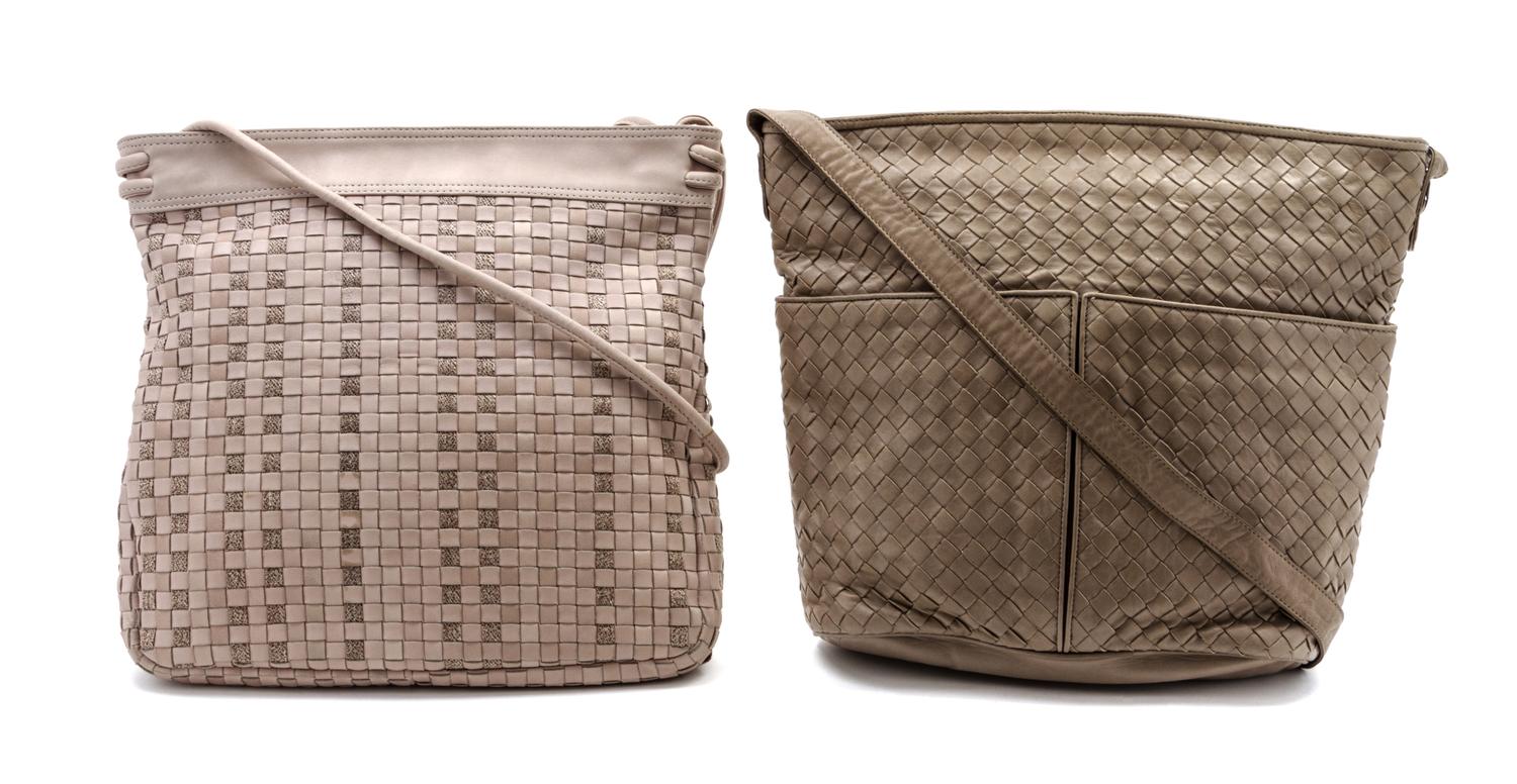 Two Bottega Venetta Intrecciato Leather Bags,