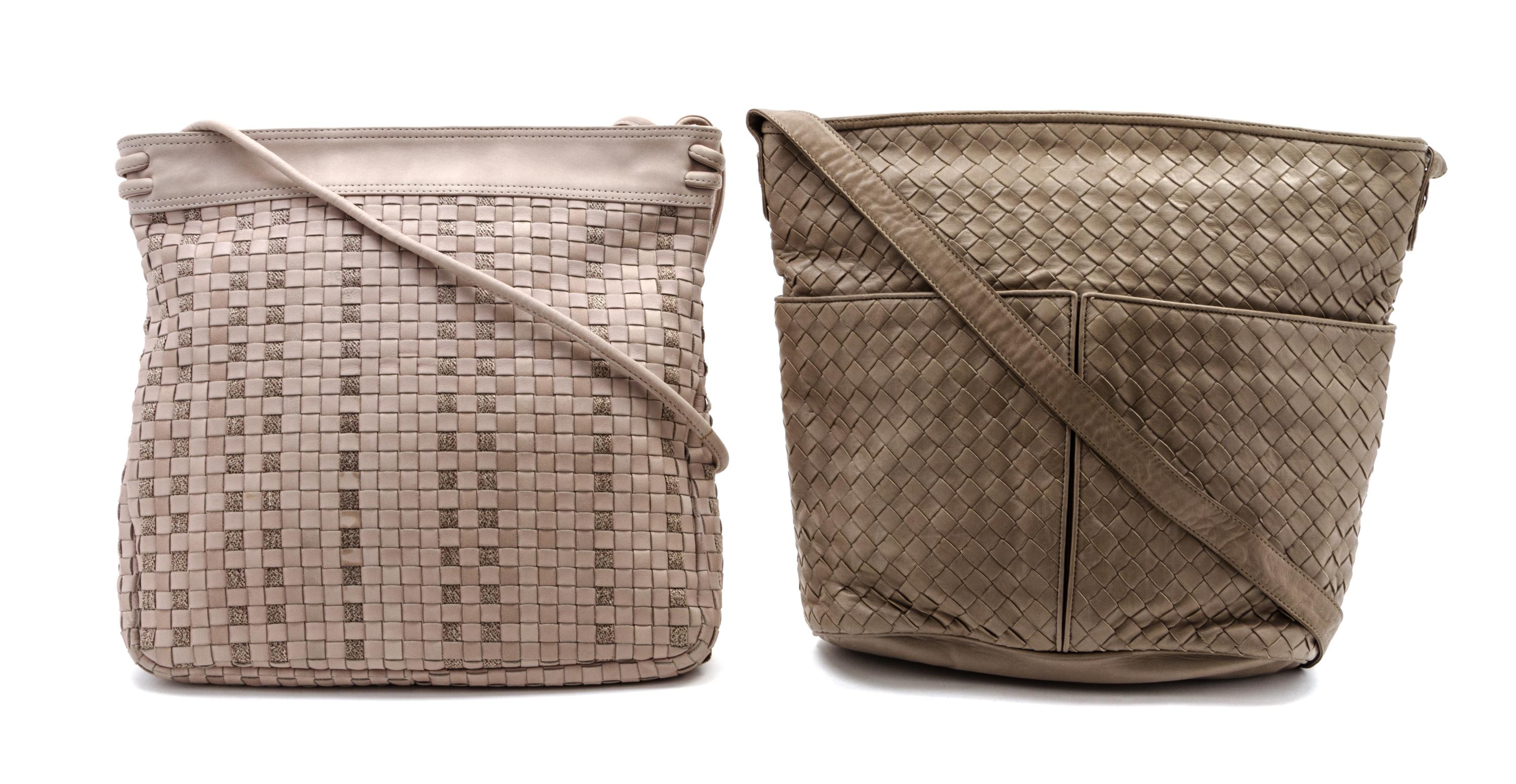 Two Bottega Venetta Intrecciato Leather Bags,