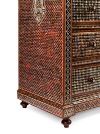 A Moorish Style Mother-of-Pearl Inlaid Chest of Drawers