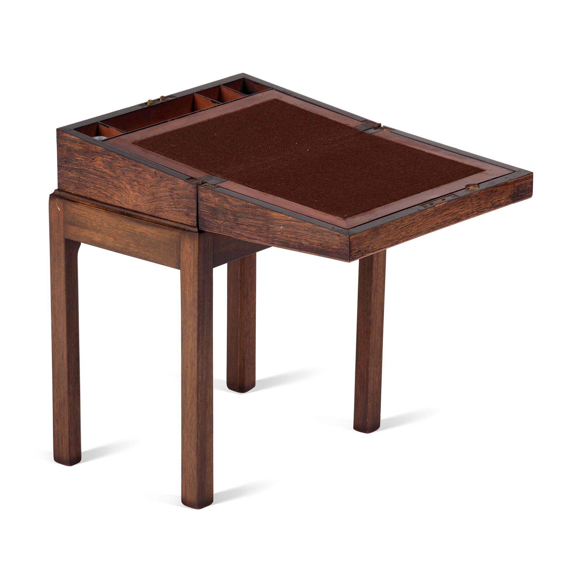 An English Burl Lap Desk on Frame
