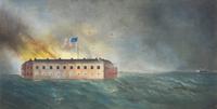 George Douglas Brewertown (1820-1901) — The Bombardment of Fort Sumter, Taken From Fort Moultrie, Charleston Harbor