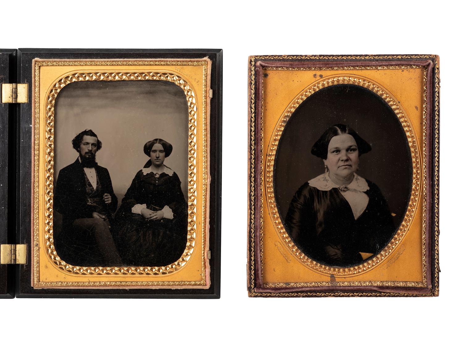 [EARLY PHOTOGRAPHY]. 9 quarter and half plate images, incl. a portrait of Ogden Edwards (1781-1862)