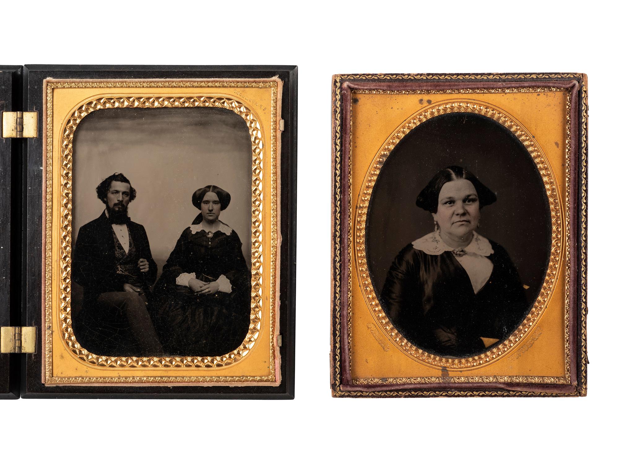 [EARLY PHOTOGRAPHY]. 9 quarter and half plate images, incl. a portrait of Ogden Edwards (1781-1862)