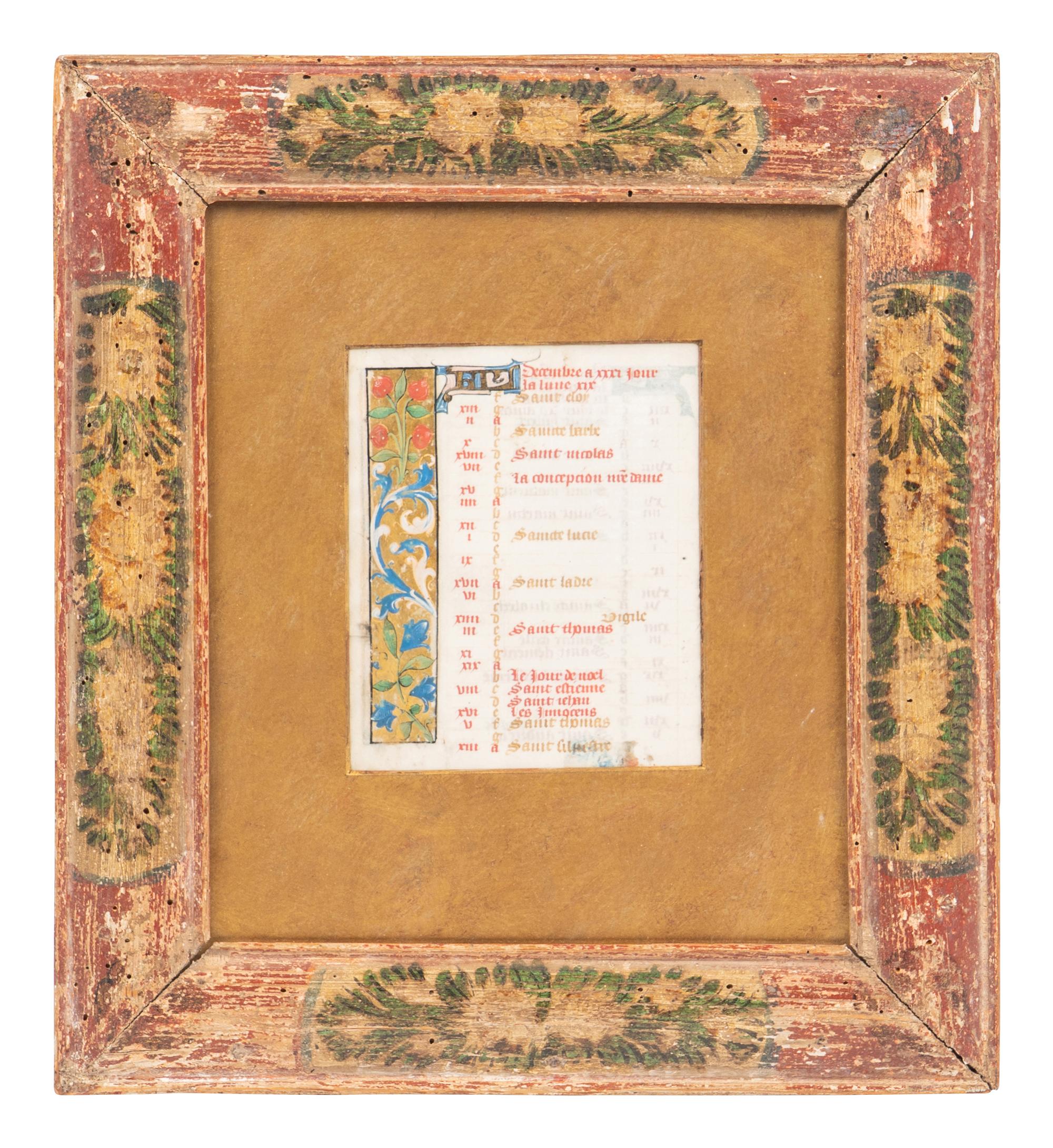 A leaf from a Book of Hours, in Latin, illuminated manuscript on parchment [ Northern France, c. 1460-1480].