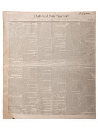 [SLAVERY & ABOLITION]. Advertisements for the return of freedom seekers published in 7 issues of The National Intelligencer . Washington, DC: 1831-1858.