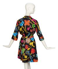 VERSACE, PRINTED SILK WRAP DRESS