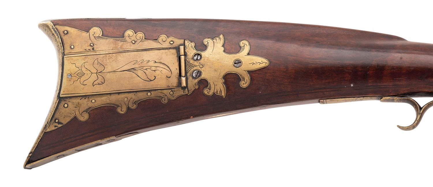 Highly Adorned Lehigh Valley Flintlock Rifle Attributed to Adam Knutz
