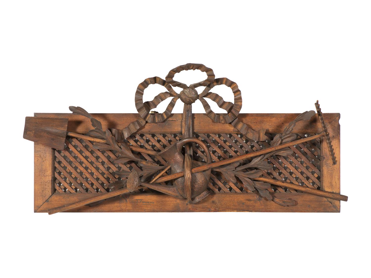 A Carved Pine Panel of Agricultural Interest