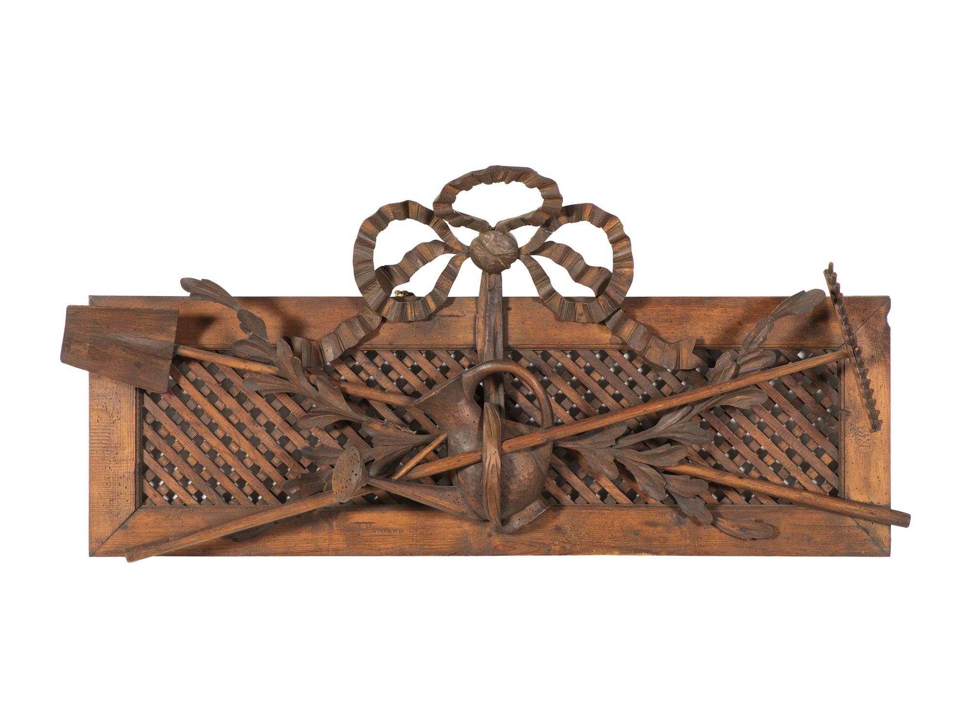 A Carved Pine Panel of Agricultural Interest