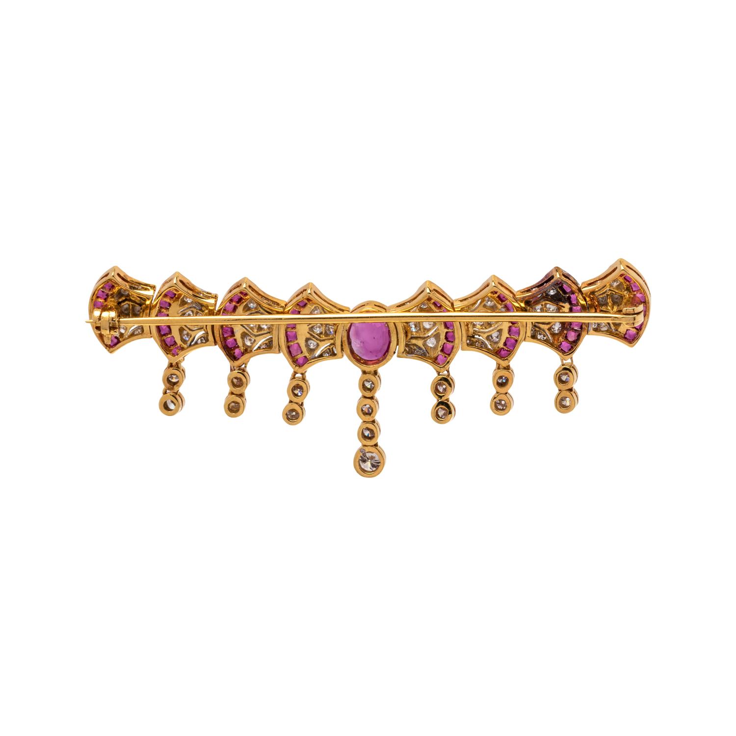 RUBY AND DIAMOND BROOCH