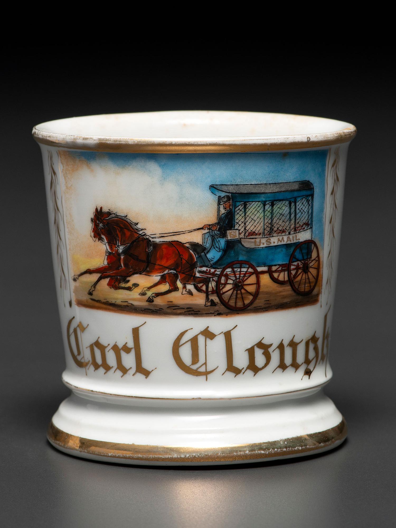 A Mailman's Porcelain Occupational Shaving Mug