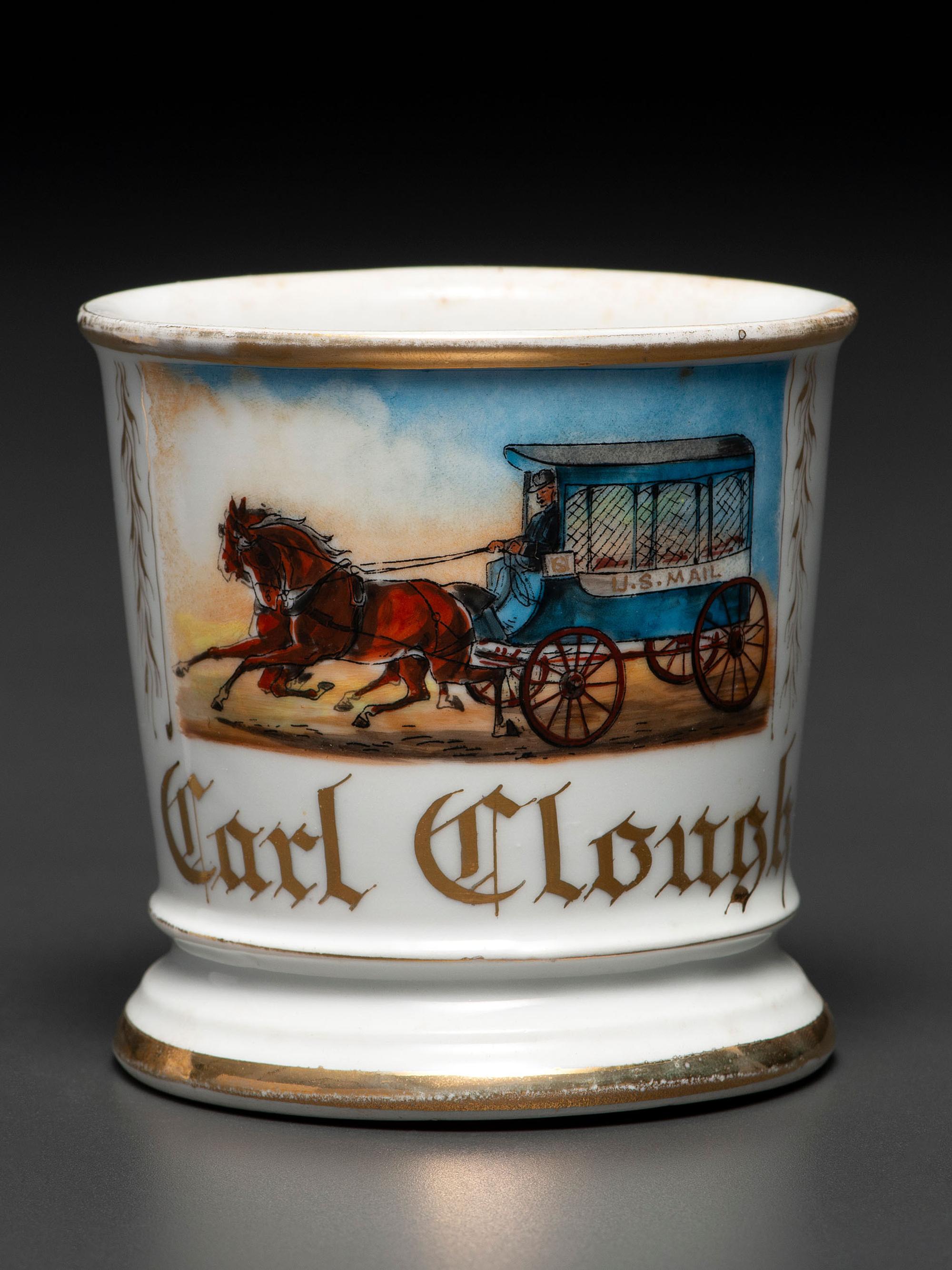 A Mailman's Porcelain Occupational Shaving Mug