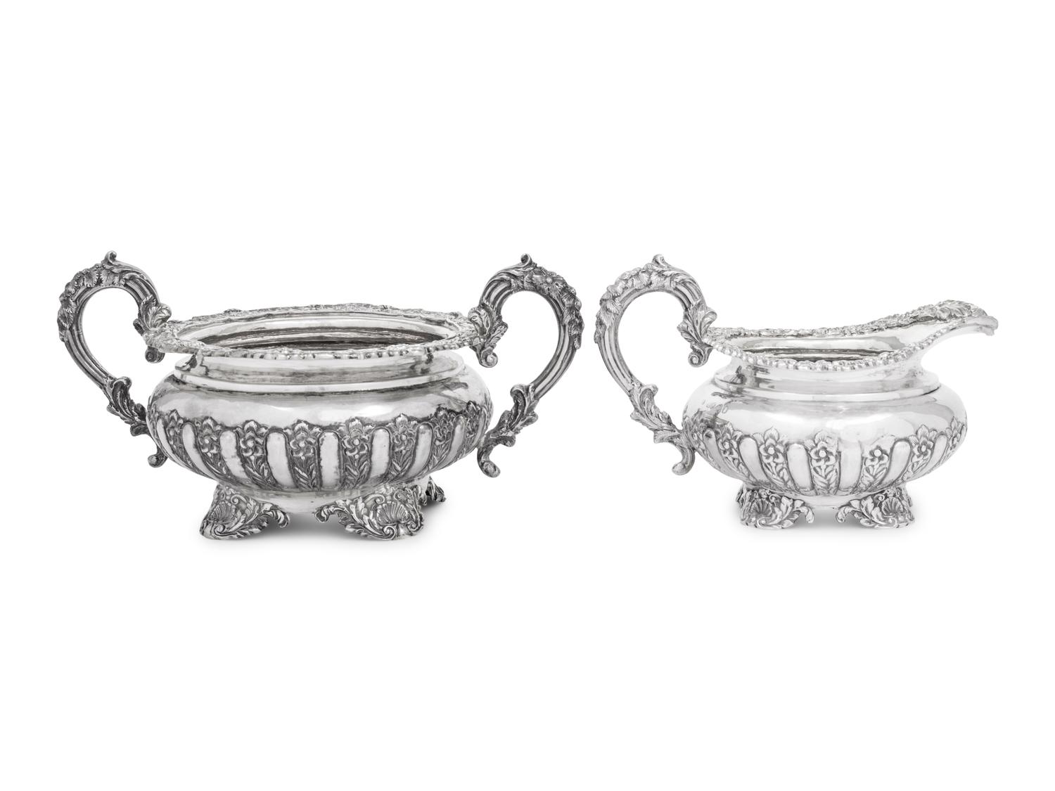 A George IV Silver Creamer and Sugar