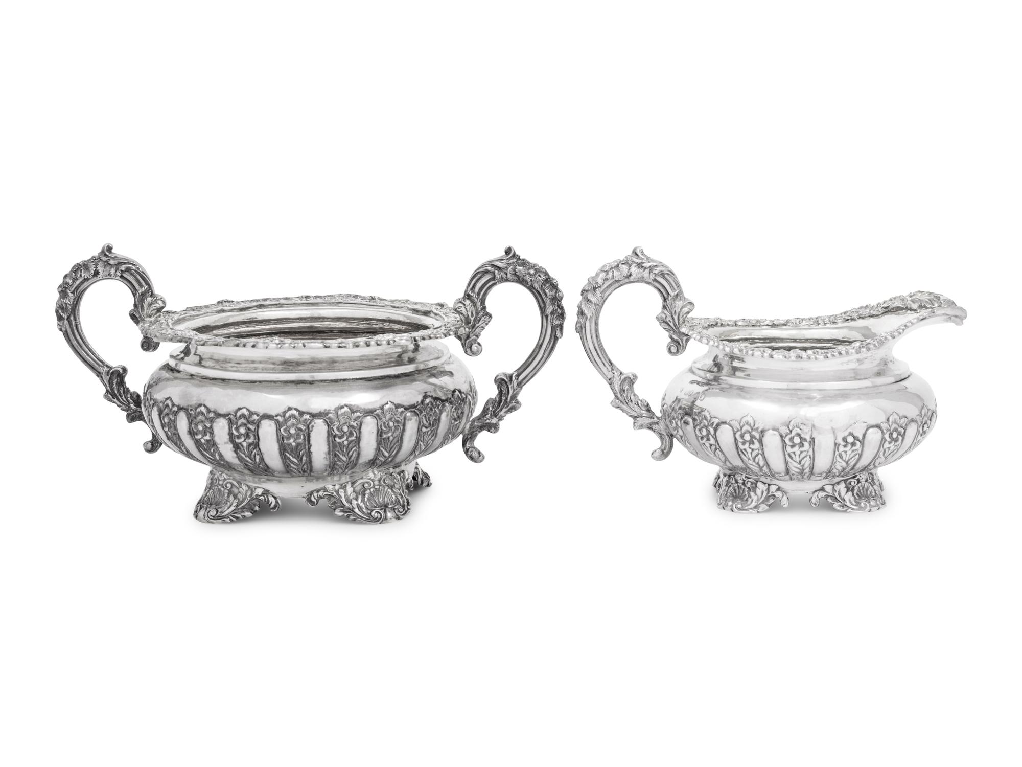 A George IV Silver Creamer and Sugar