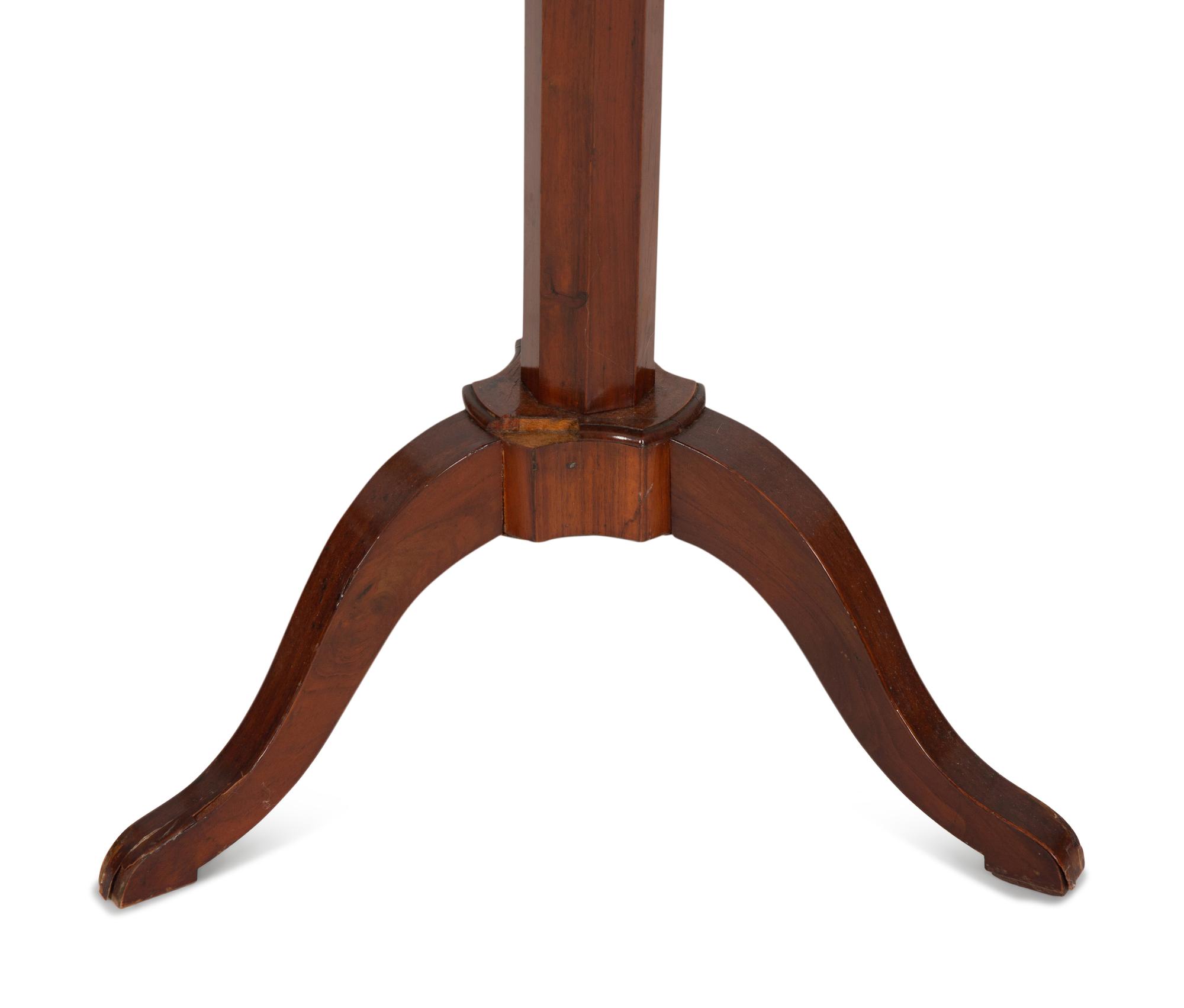 A French Empire Style Two-Tier Marble Top Dumb Waiter with Brass Galleries