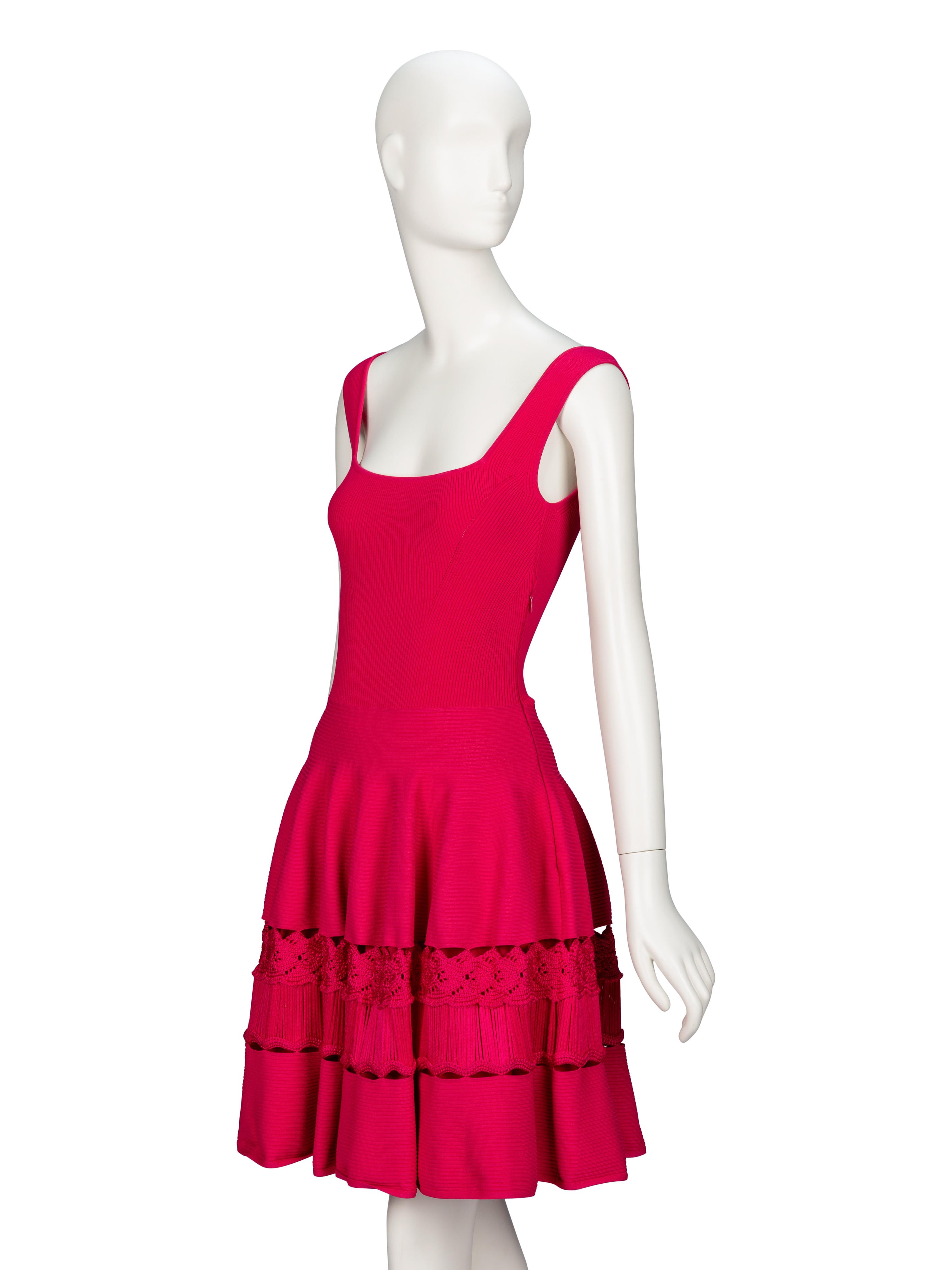 Alexander McQueen, Hot Pink Knit Dress