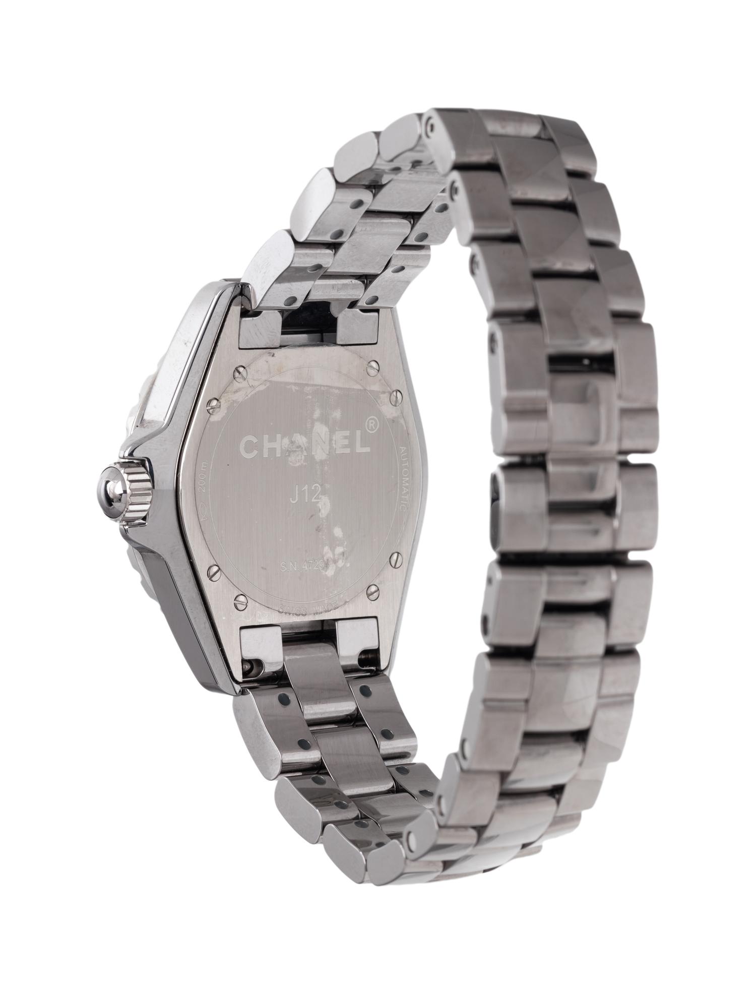 CHANEL, STAINLESS STEEL AND CERAMIC 'J12' WATCH