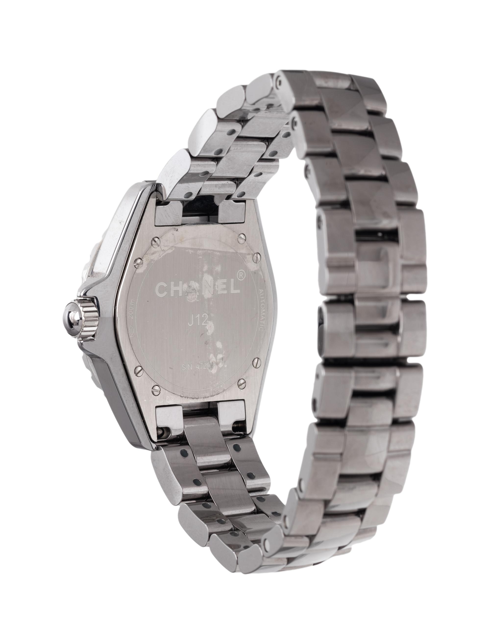 CHANEL, STAINLESS STEEL AND CERAMIC 'J12' WATCH