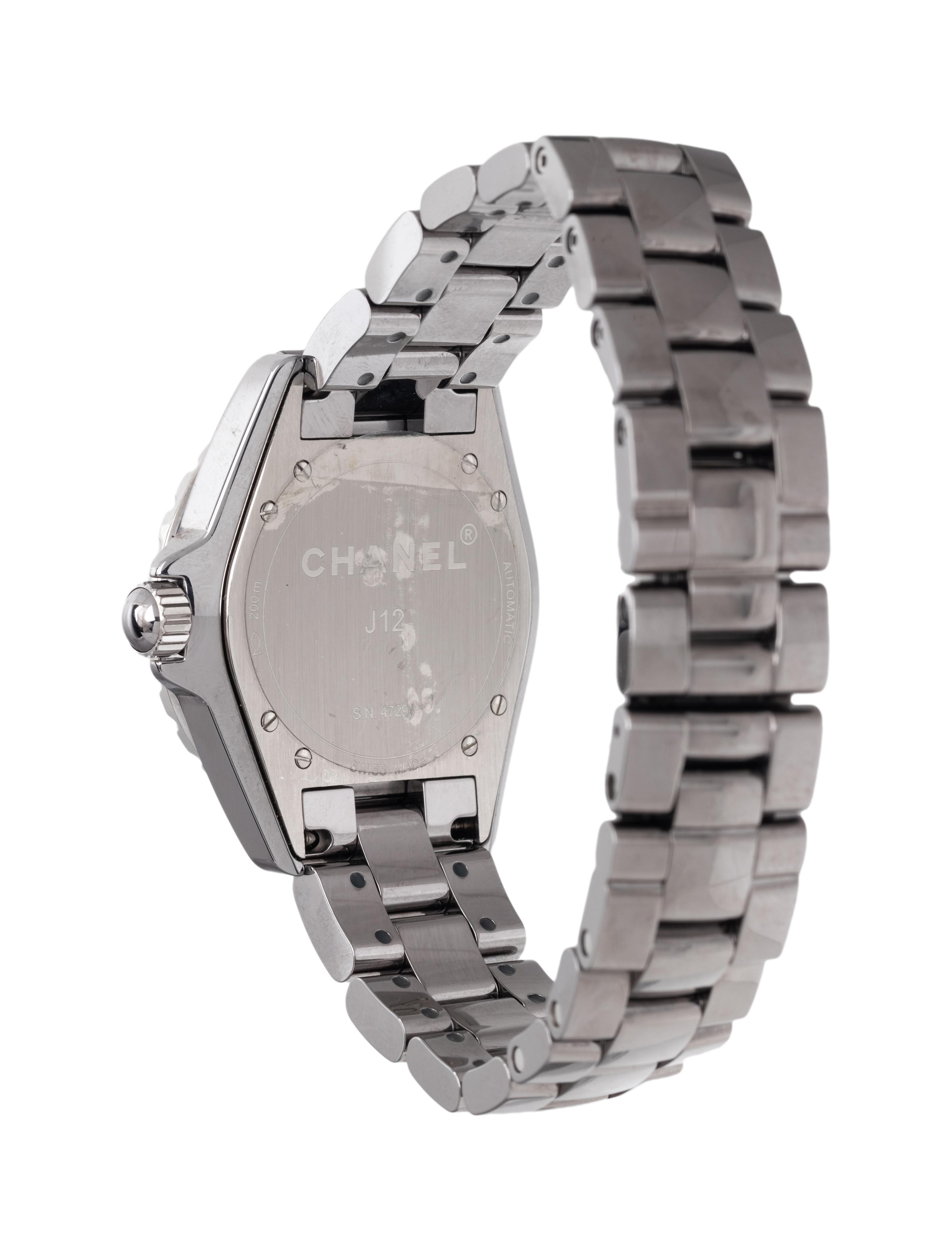 CHANEL, STAINLESS STEEL AND CERAMIC 'J12' WATCH