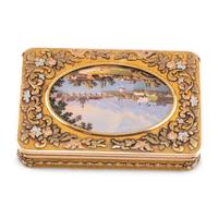 A German Multi-Colored Gold and Enamel Decorated Snuff Box