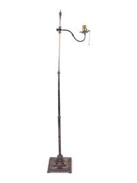 A Silver on Copper Adjustable Floor Lamp by E. F. Caldwell — 20TH CENTURY