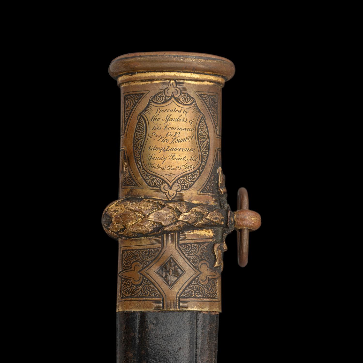 Tiffany & Co. Greco-Roman Bust Hilt Presentation Sword of Capt. A.A. Donalds - 2nd Fire Zouaves - Mortally Wounded at Bristoe Station