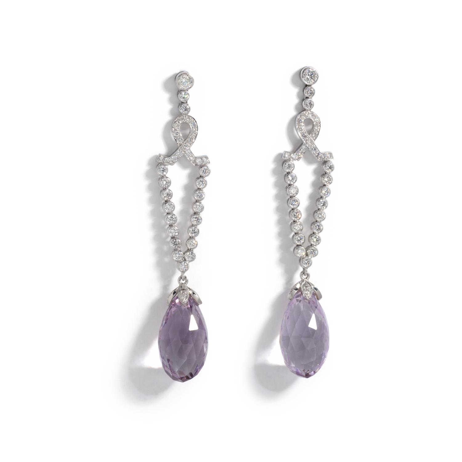 AMETHYST AND DIAMOND EARRINGS