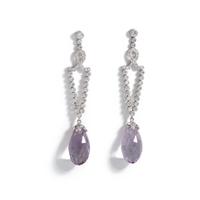 AMETHYST AND DIAMOND EARRINGS