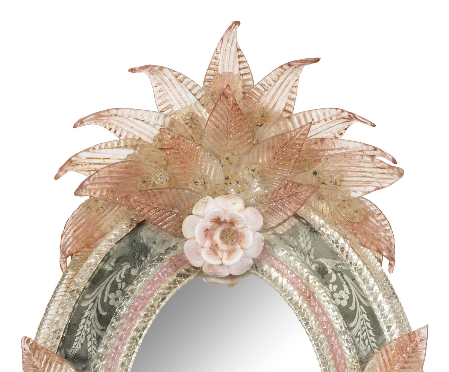 A Venetian Etched Glass Table Mirror