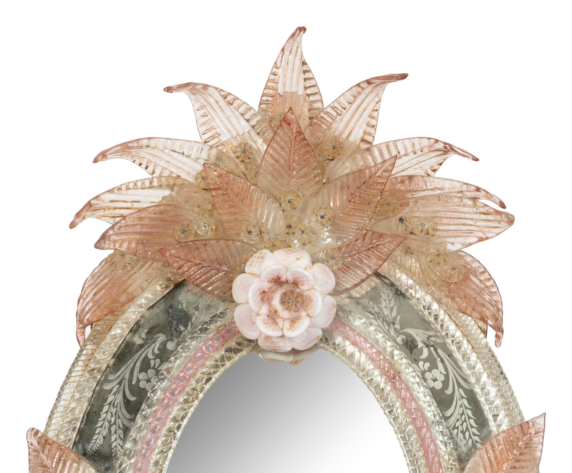 A Venetian Etched Glass Table Mirror