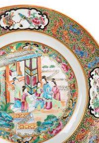 Five Chinese Export Famille Rose Porcelain Plates