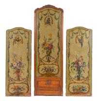 Three French Painted Panels Attributed to Raymond Louis Charmaison (French, 1876-1955)