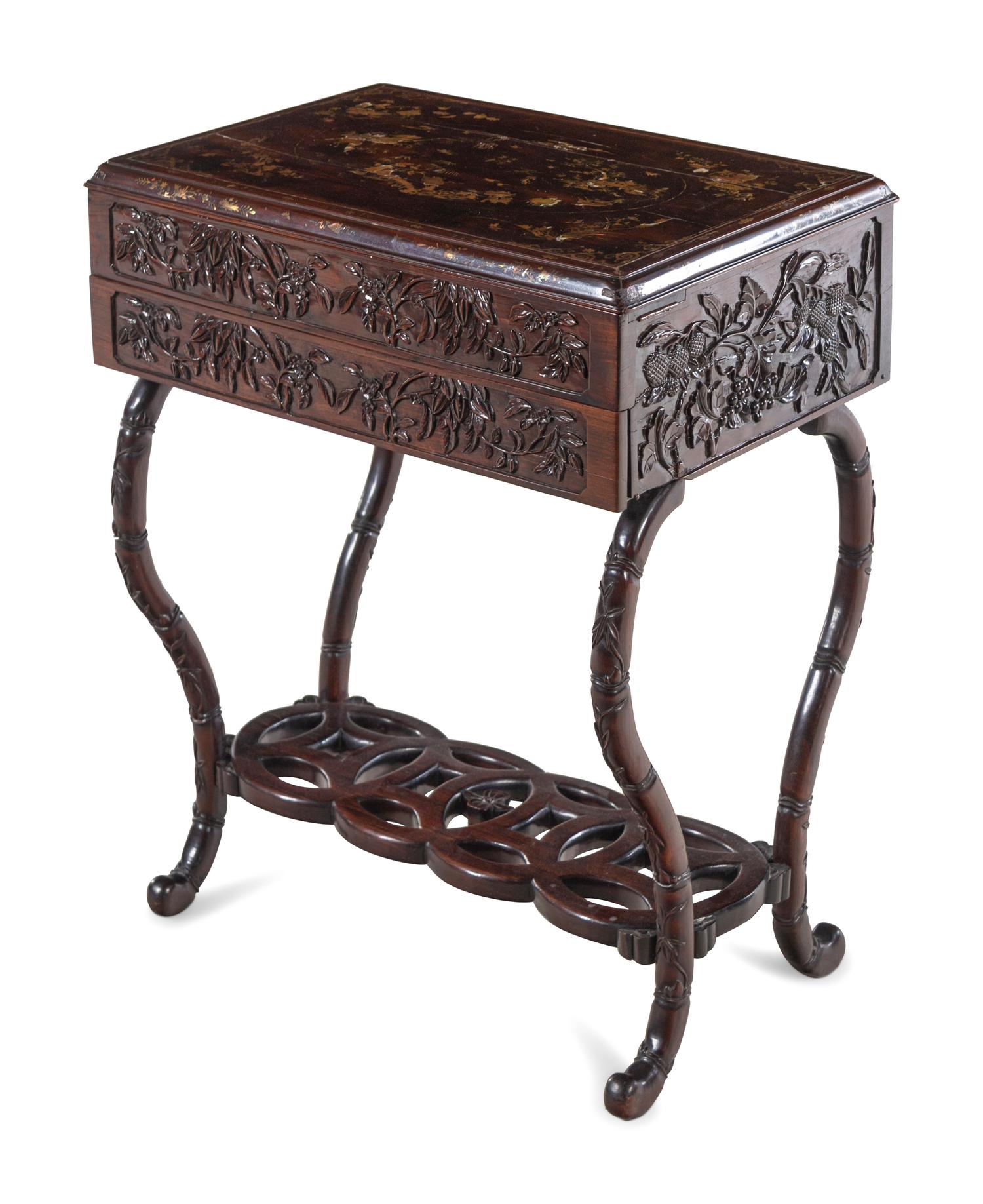 A Mother-of-Pearl Inlaid Hardwood Dresser