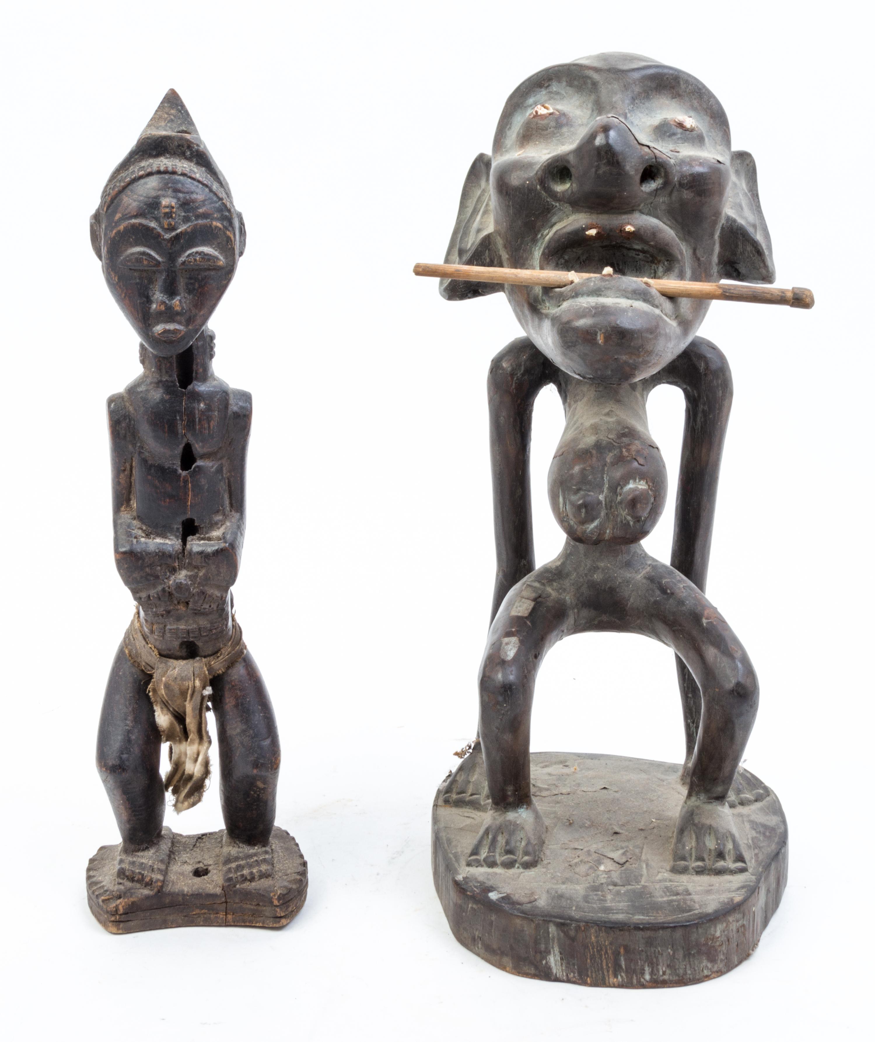 A Collection of Wood Figures and Decorative Articles Height of tallest 23 1/2 inches.