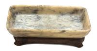 A Chinese Carved Jade Rectangular Dish — 19TH CENTURY
