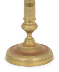 A Pair of Charles X Style Gilt Metal Candlesticks