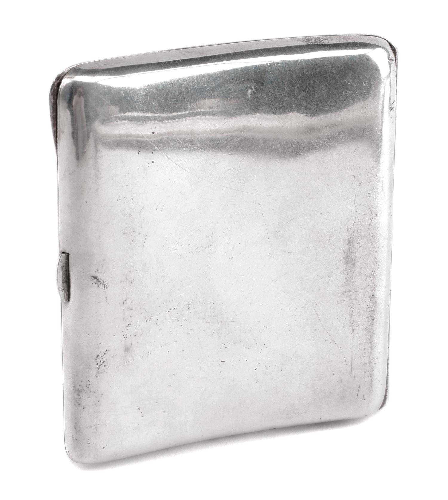 An Enameled Silver Cigarette Case, Likely American, Late 19th/Early 20th Century, the lid enameled to show an Orientalist nude figure i