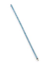 WHITE GOLD AND PRINCESS CUT AQUAMARINE LINE BRACELET