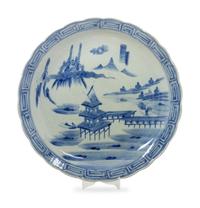A Japanese Blue and White Porcelain Plate